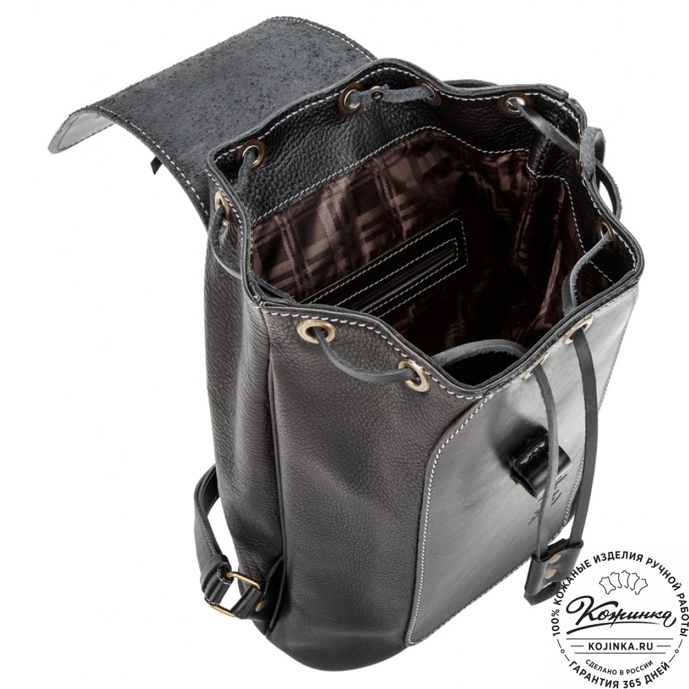 Женский кожаный рюкзак "Гейша" (чёрный)