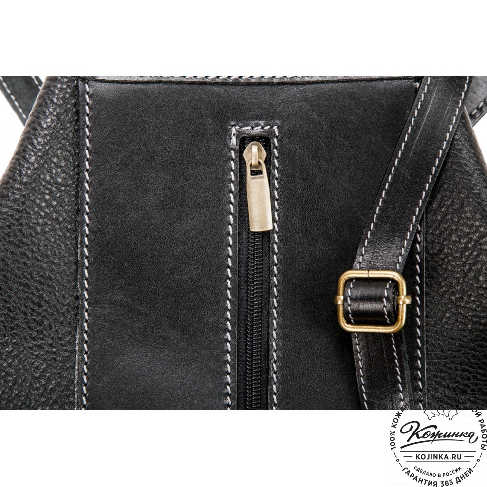 Женский кожаный рюкзак "Гейша" (чёрный)