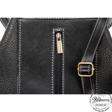 Женский кожаный рюкзак "Гейша" (чёрный)