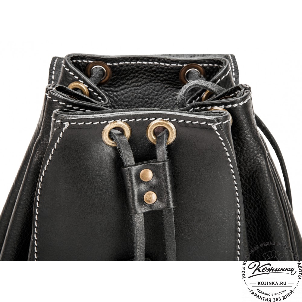 Женский кожаный рюкзак "Гейша" (чёрный)