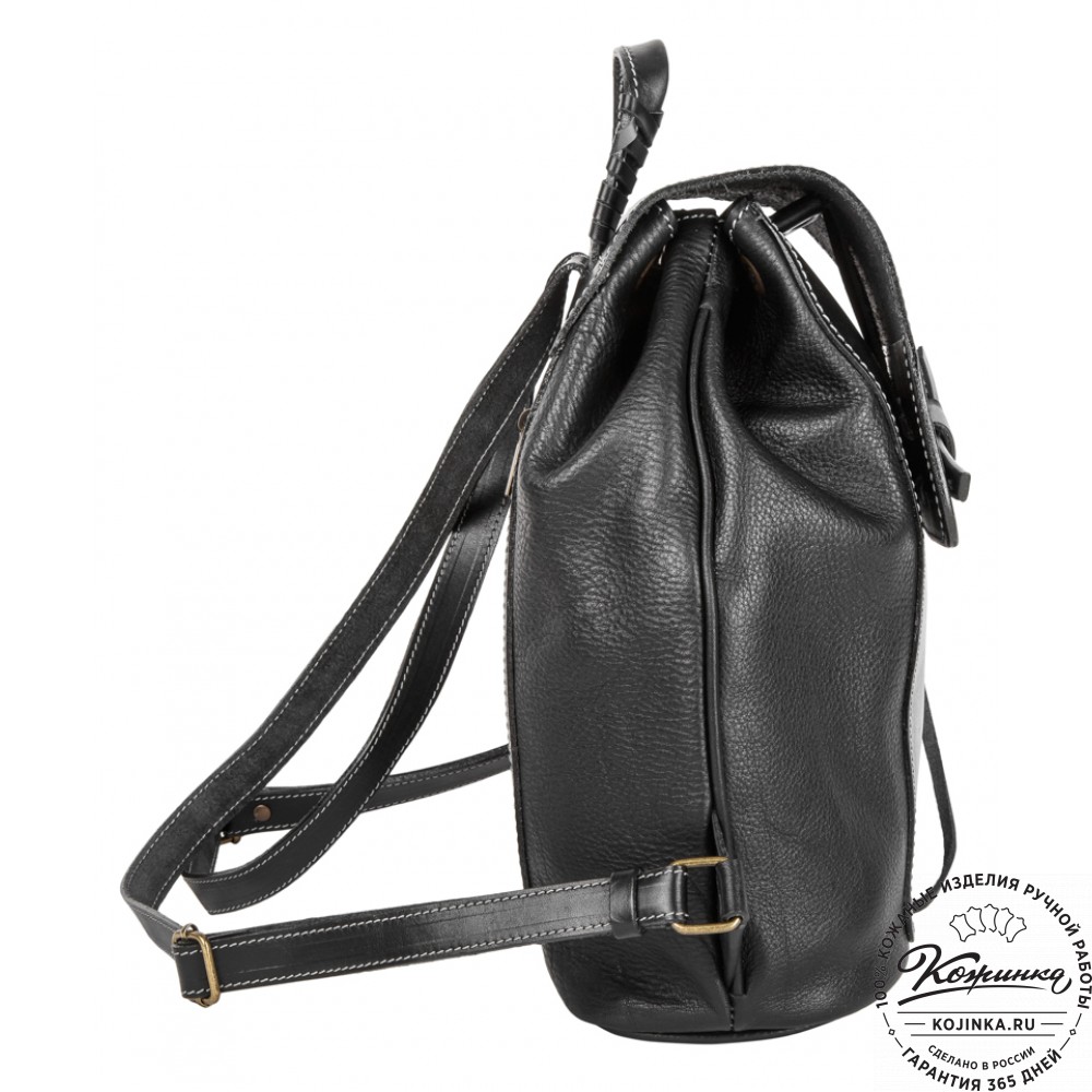 Женский кожаный рюкзак "Гейша" (чёрный)