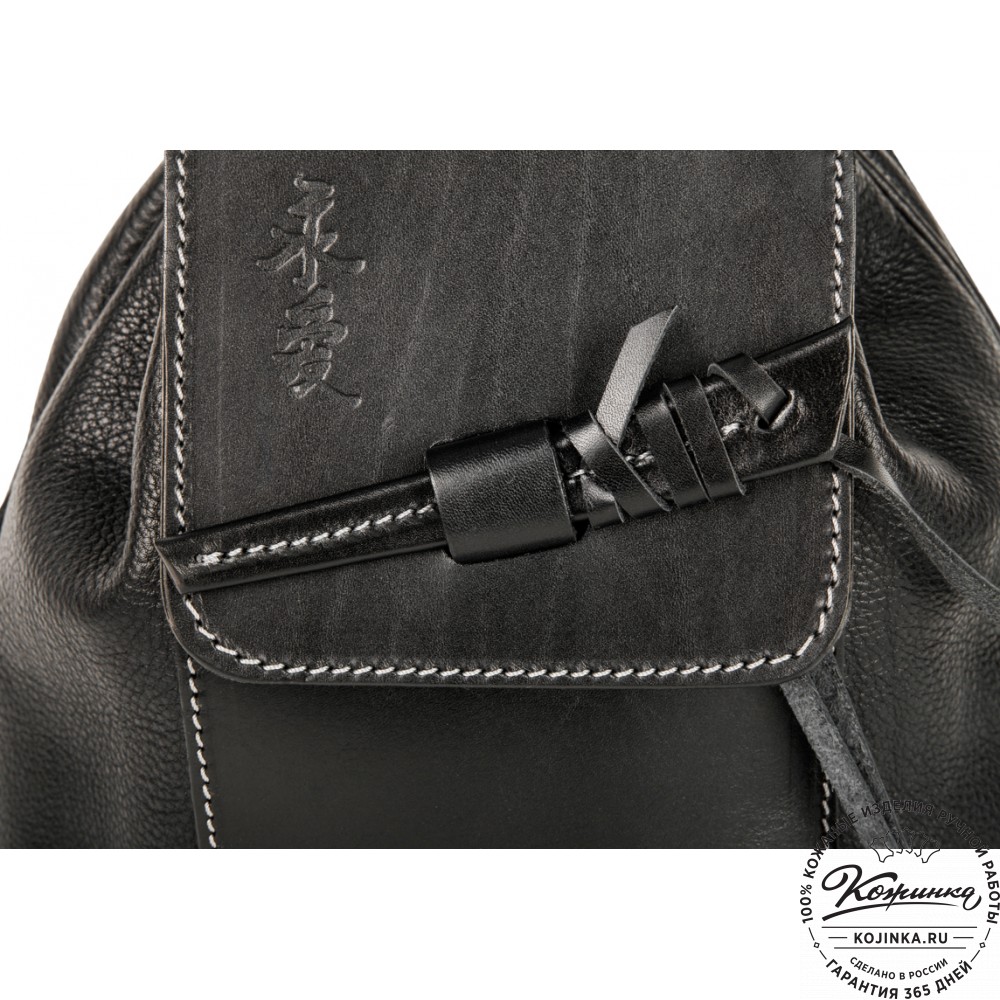 Женский кожаный рюкзак "Гейша" (чёрный)