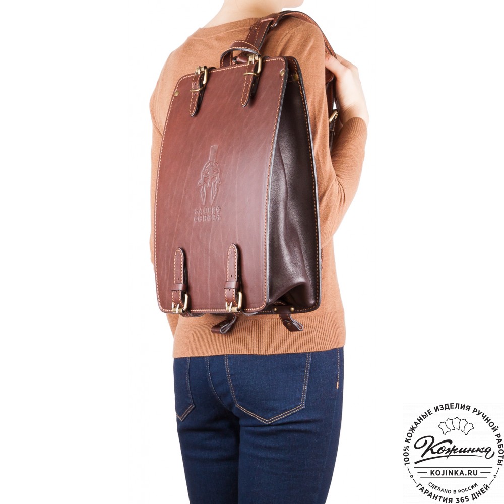 Кожаный рюкзак "Когорта" (коричневый)