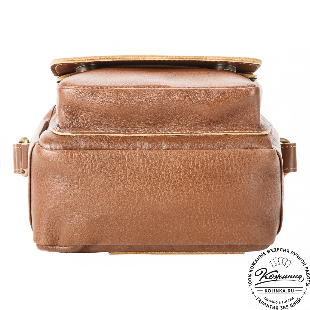 Кожаная сумка через плечо "Шерлок" (светло-коричневая)