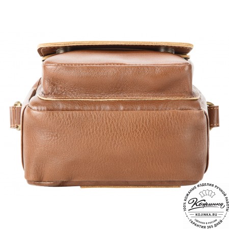 Кожаная сумка через плечо "Шерлок" (светло-коричневая)