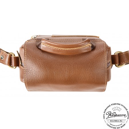 Кожаная сумка через плечо "Шерлок" (светло-коричневая)