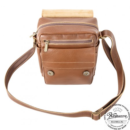 Кожаная сумка через плечо "Шерлок" (светло-коричневая)