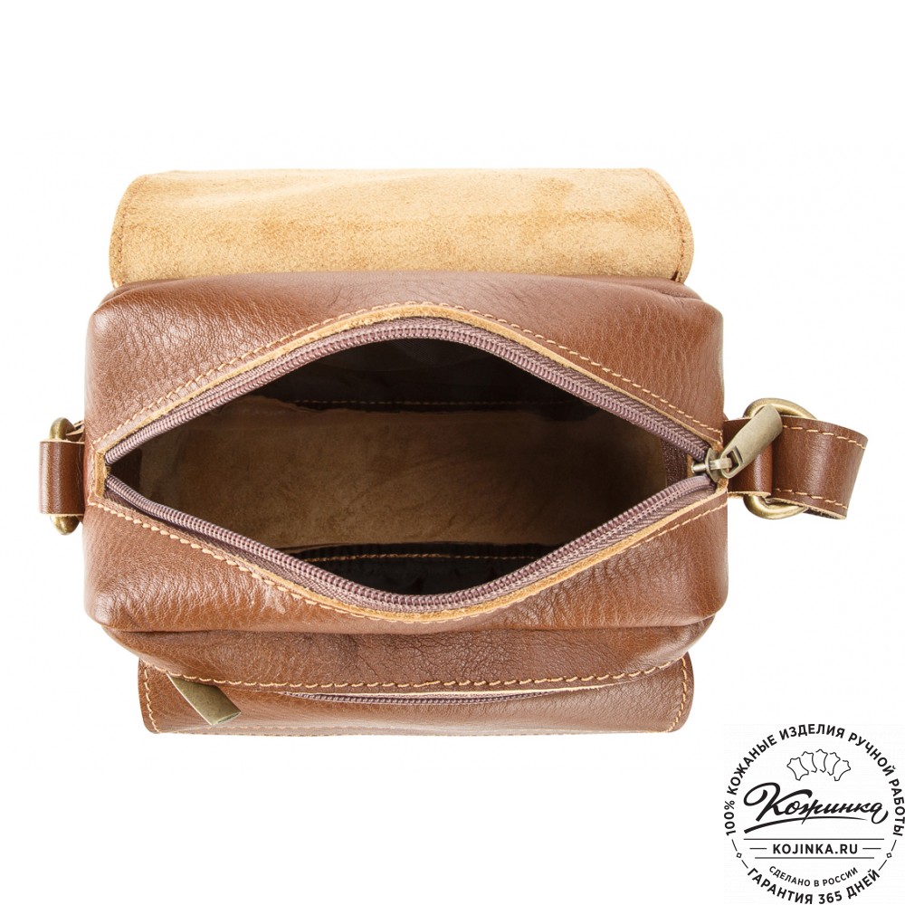 Кожаная сумка через плечо "Шерлок" (светло-коричневая)