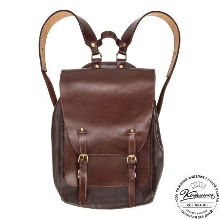 Кожаный рюкзак "Рафаэль New" (коричневый с темно-коричневым)