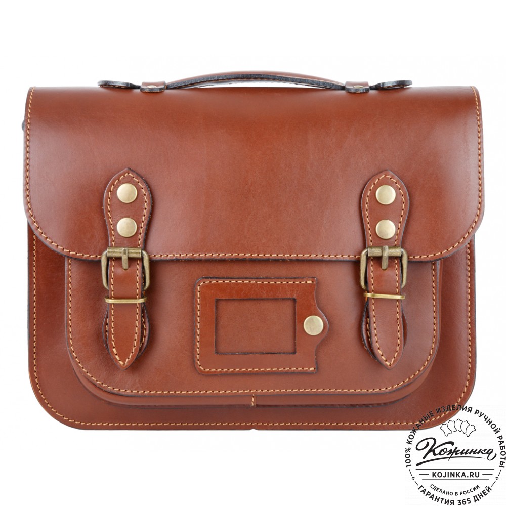 Кожаный портфель "Сатчел"  (коричневый)