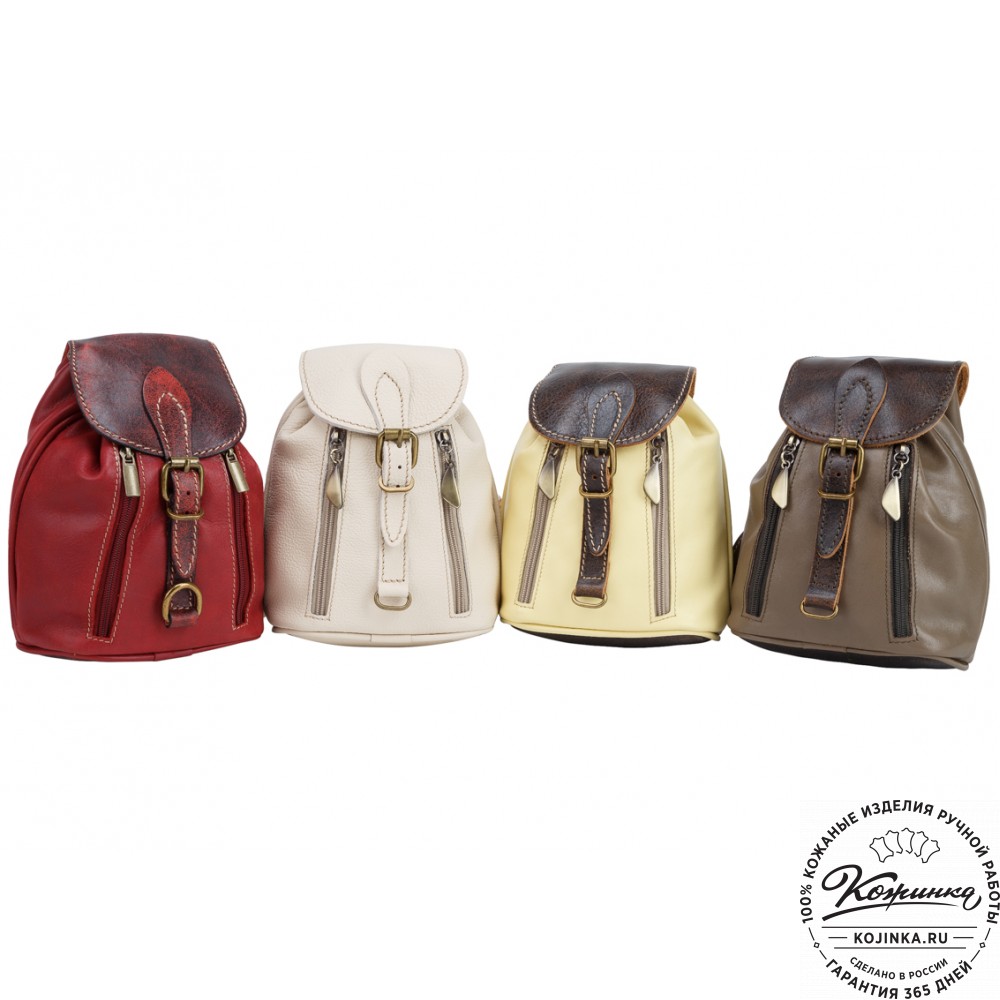 Женский кожаный рюкзак "Колибри" (оливковый)