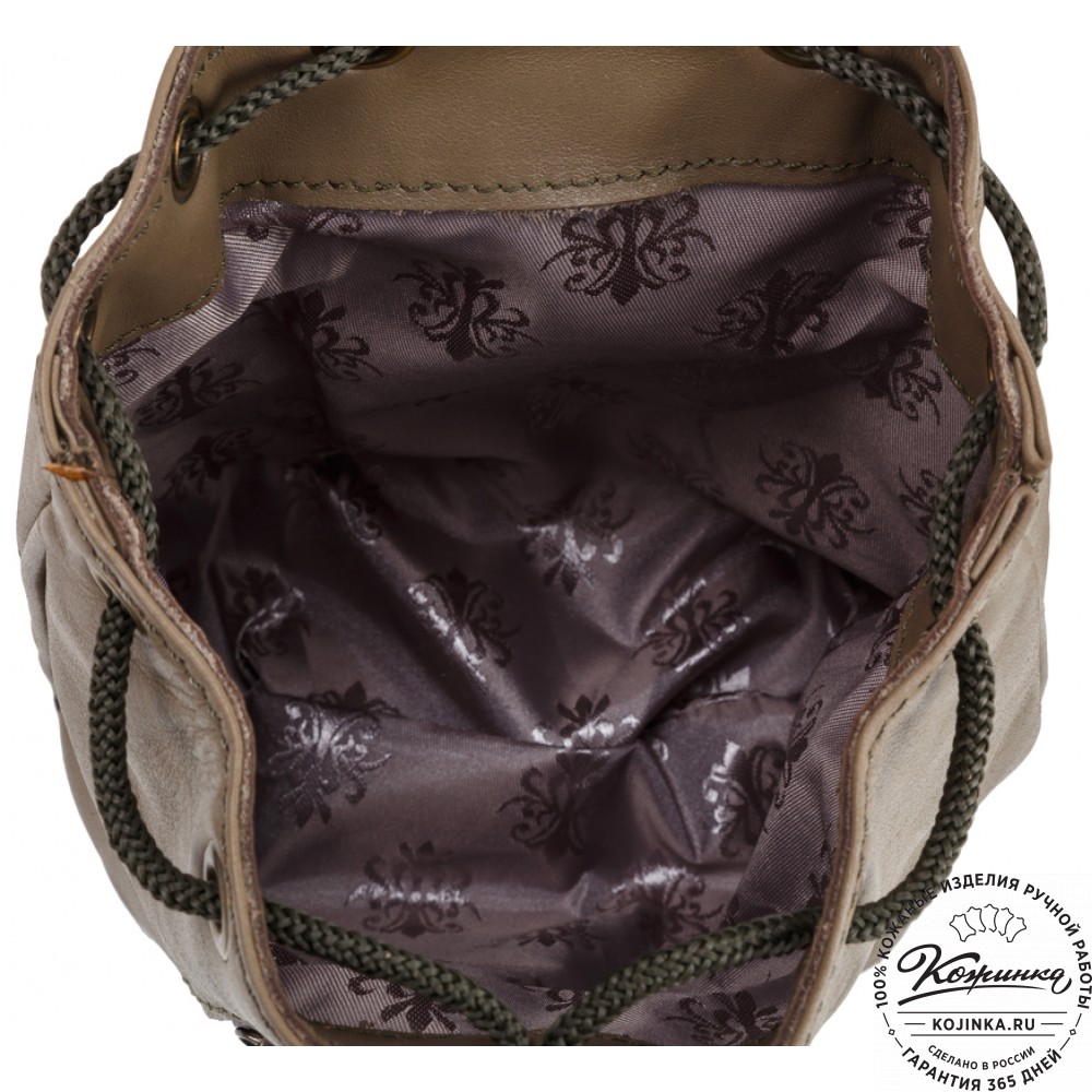 Женский кожаный рюкзак "Колибри" (оливковый)