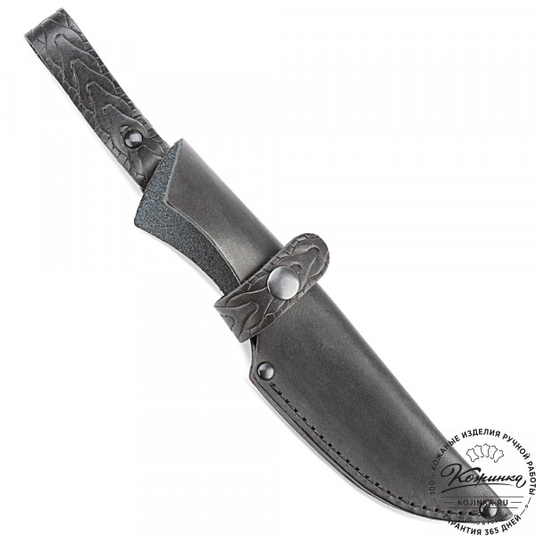 Кожаные ножны для ножа европейского типа  с длиной клинка 13 см (черные). фото 1