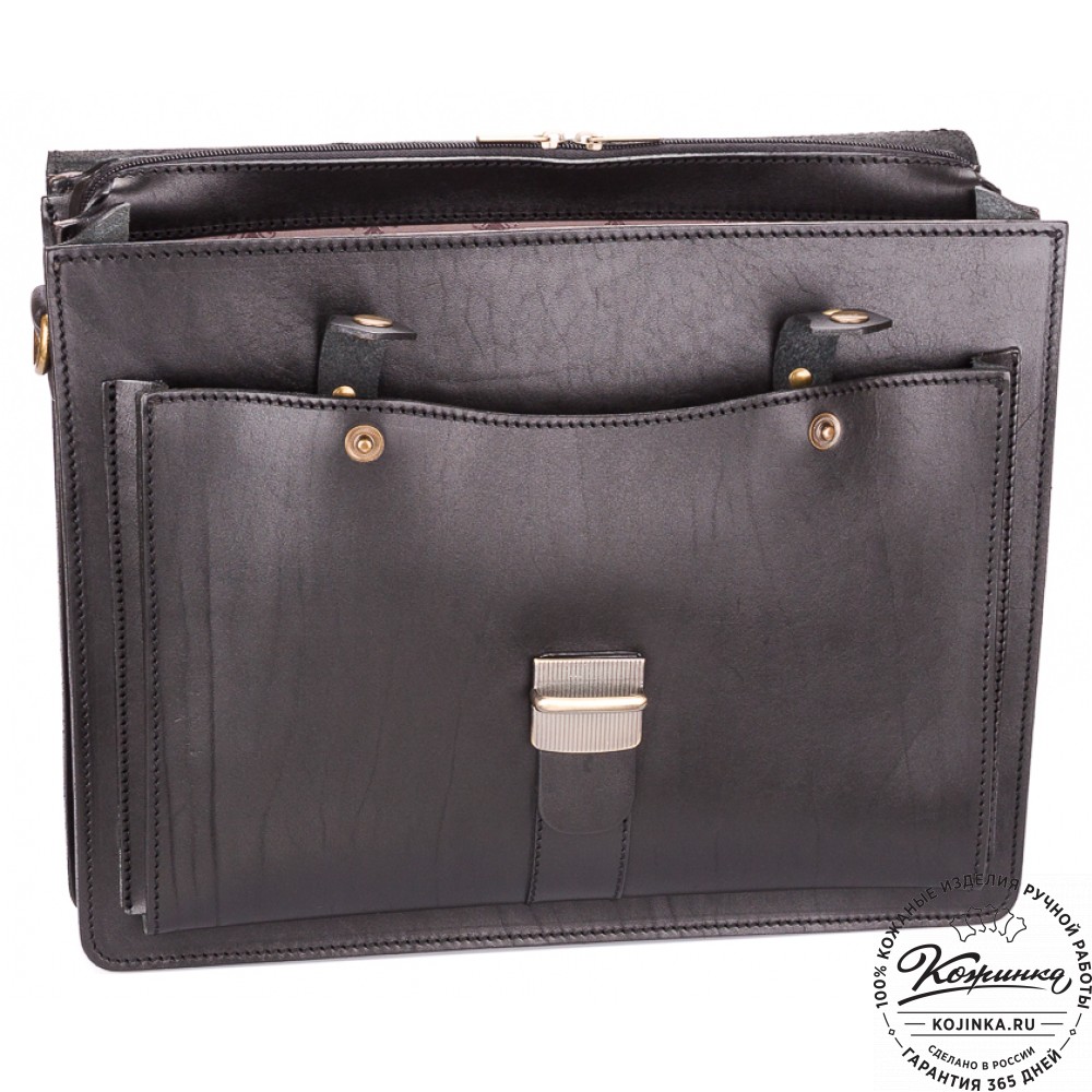 Кожаный портфель "Карьерист"  (чёрный)
