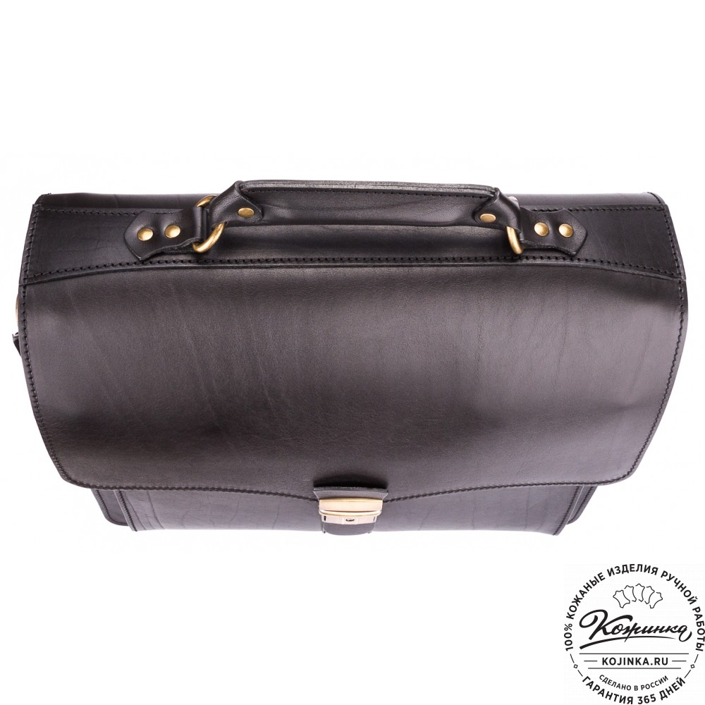 Кожаный портфель "Карьерист"  (чёрный)