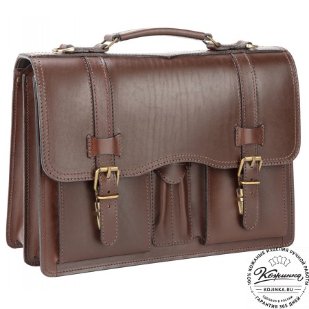Кожаный портфель "Юрист"  (тёмно-коричневый)