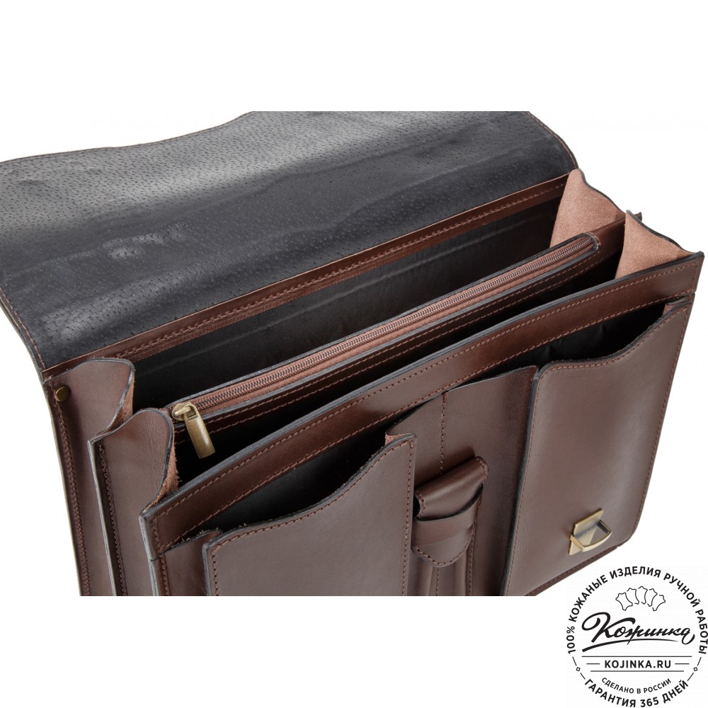 Кожаный портфель "Юрист"  (тёмно-коричневый)