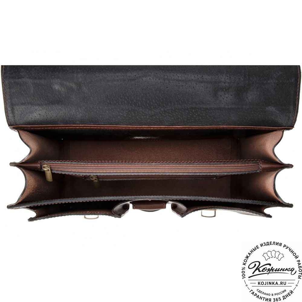 Кожаный портфель "Юрист"  (тёмно-коричневый)