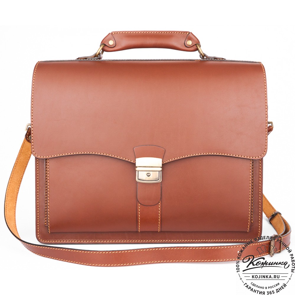Кожаный портфель "Карьерист"  (рыжий)