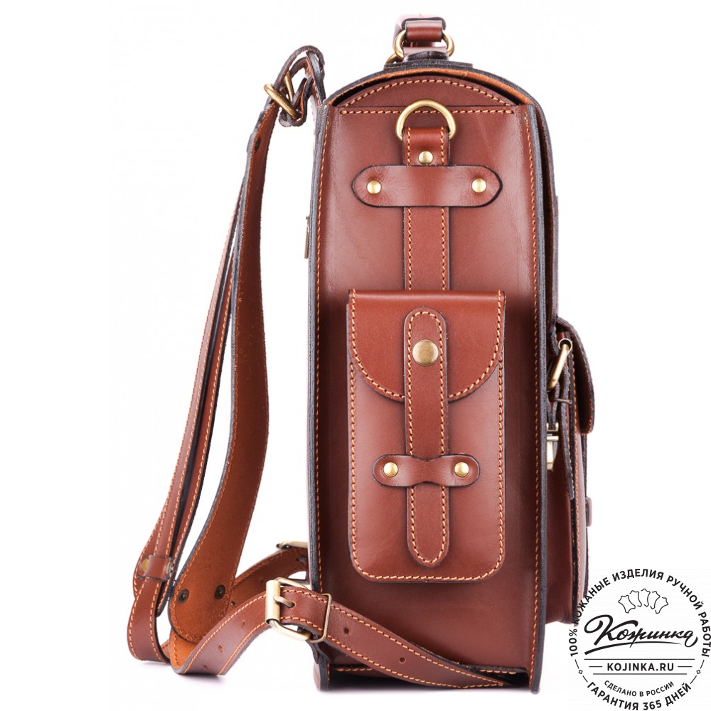 Кожаный ранец-портфель "Джон" (коричневый)