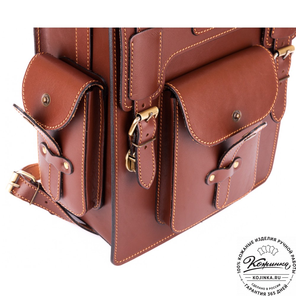 Кожаный ранец-портфель "Джон" (коричневый)