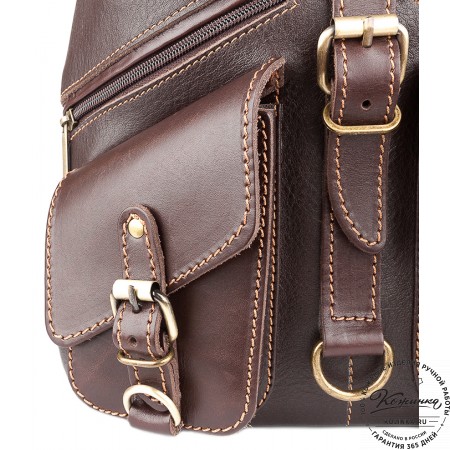 Кожаный рюкзак "Пилот" (темно-коричневый)
