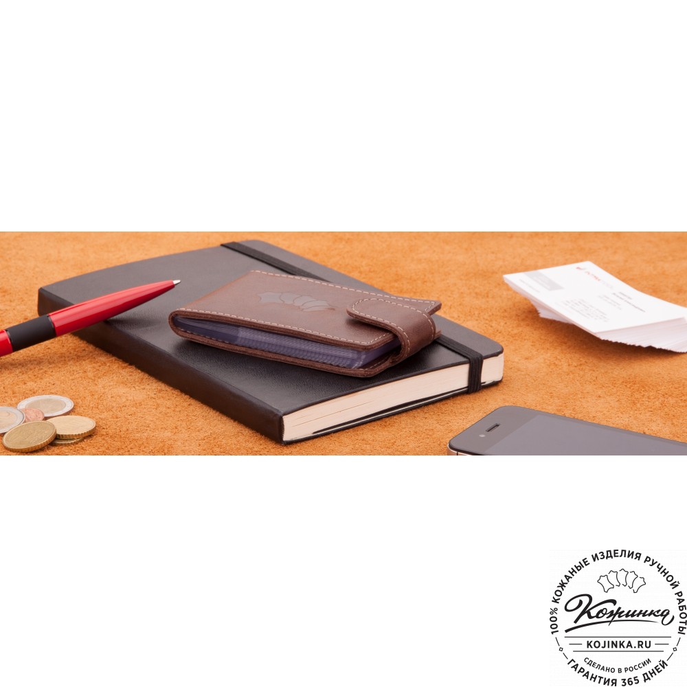 Кожаная визитница Одесса (коричневая)