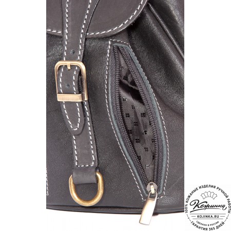 Женский кожаный рюкзак "Колибри" (черный)