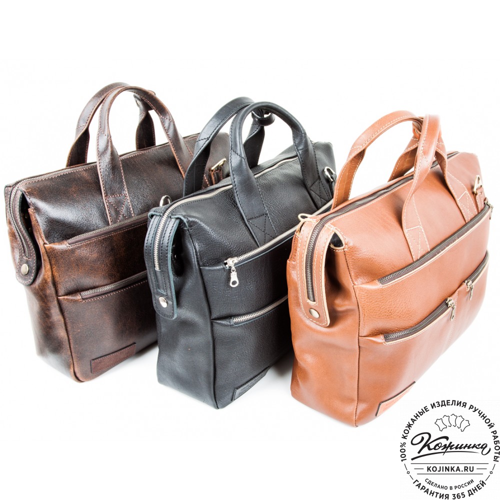  Кожаная деловая сумка "Марк" (коричневый крейзи) 