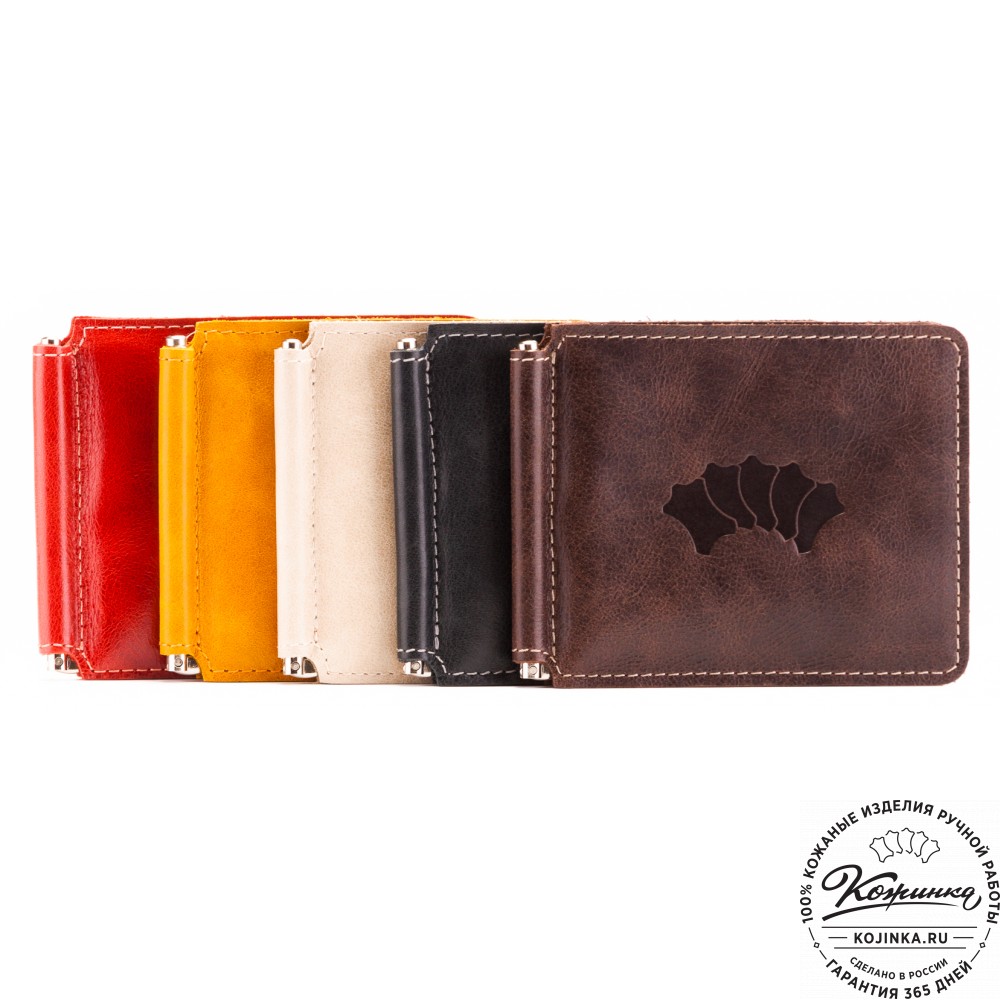 Кожаный зажим для денег "Мюнхен" (черный)