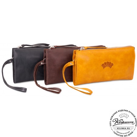 Кожаный клатч  Москва (коричневый)