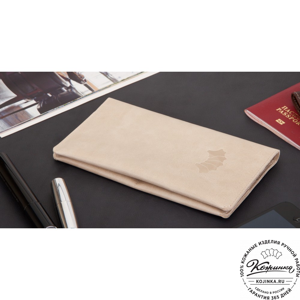 Кожаное портмоне Санкт-Петербург (бежевое)