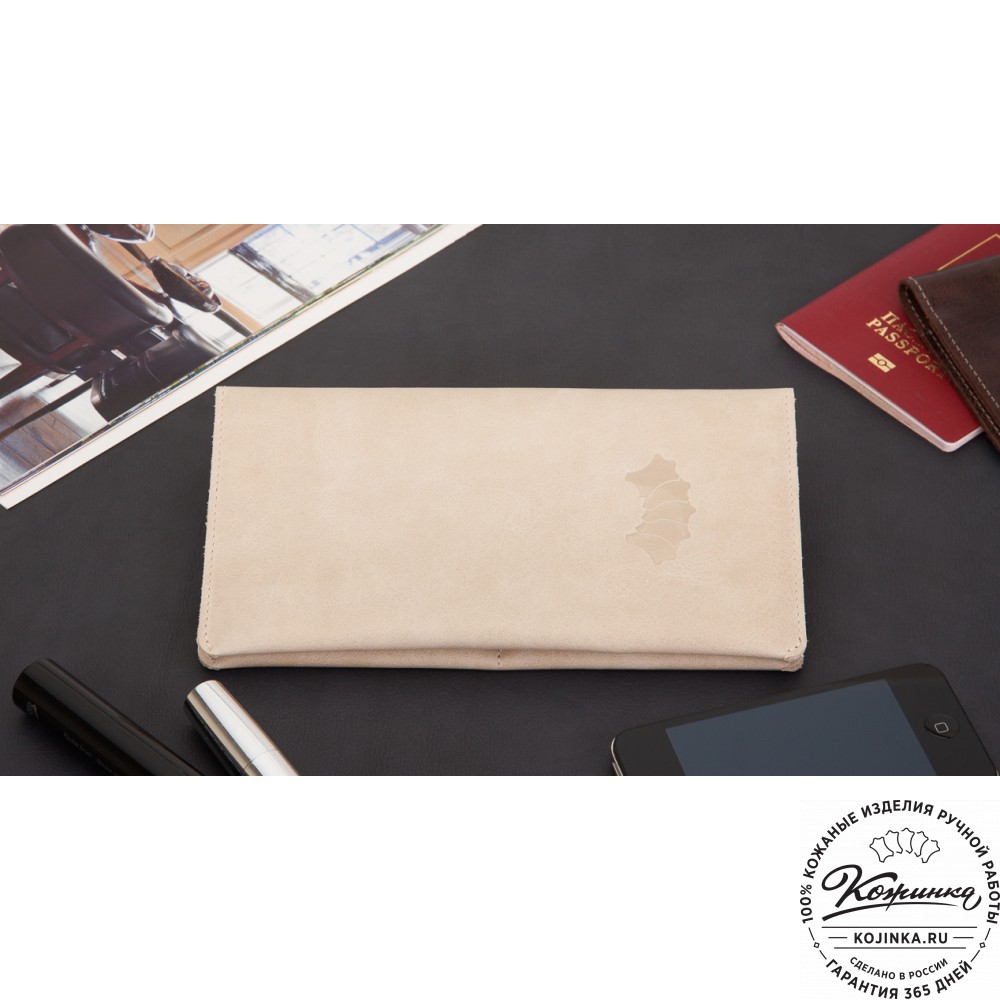 Кожаное портмоне Санкт-Петербург (бежевое)