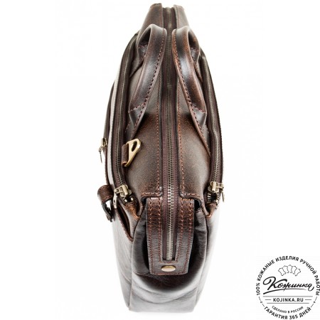 Кожаная деловая сумка "Гранд" (коричневый эксклюзив)