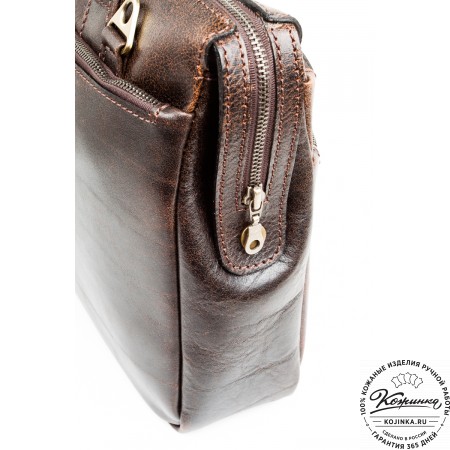 Кожаная деловая сумка "Гранд" (коричневый эксклюзив)