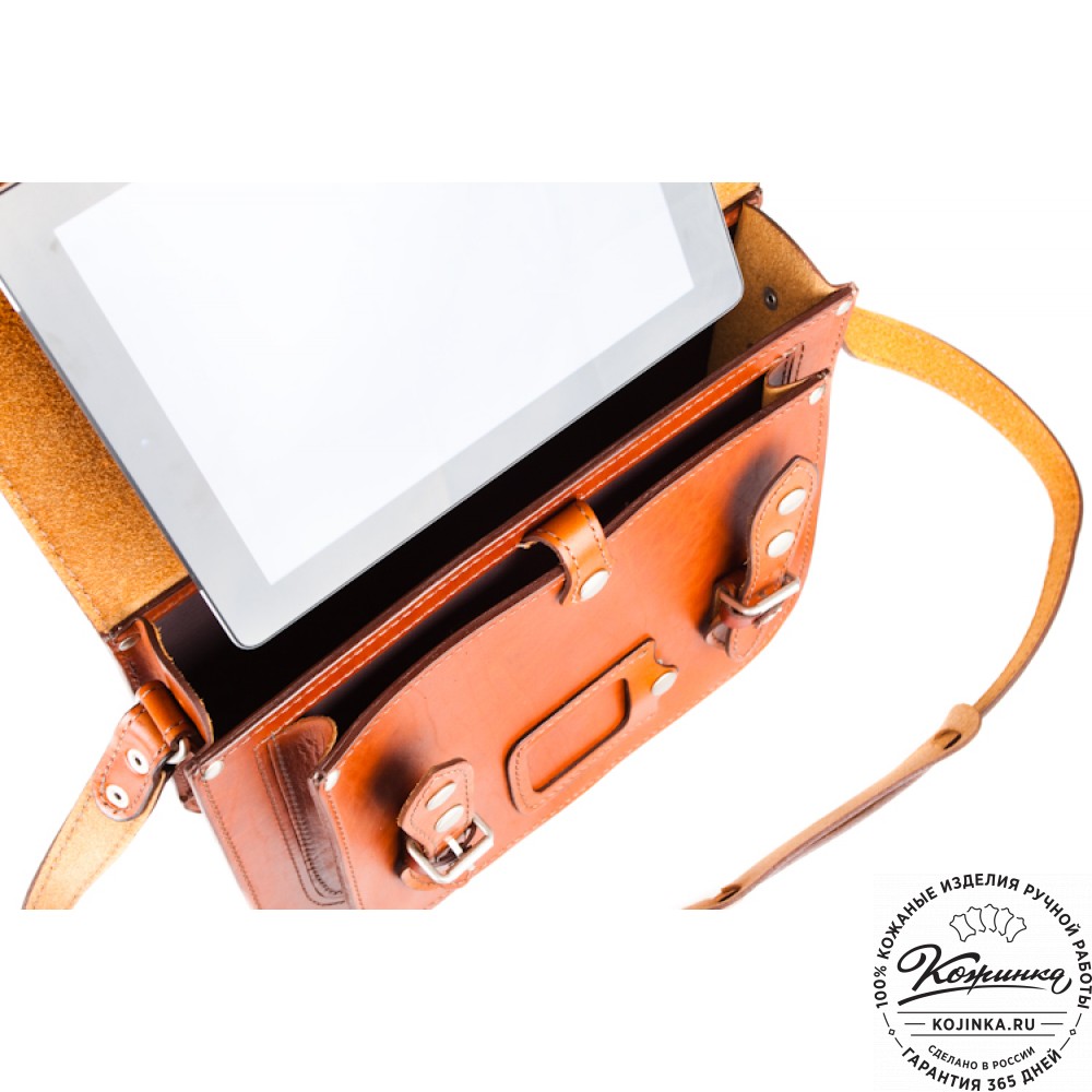 Кожаный портфель "Сатчел"  (рыжий)