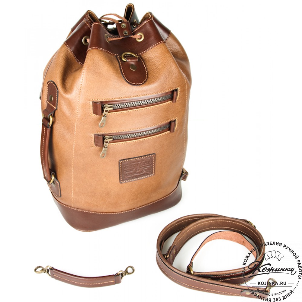 Кожаный рюкзак "СаШе" (коричневый)