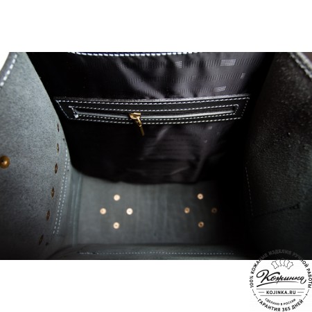 Мужской кожаный рюкзак "Байкер" (чёрный)