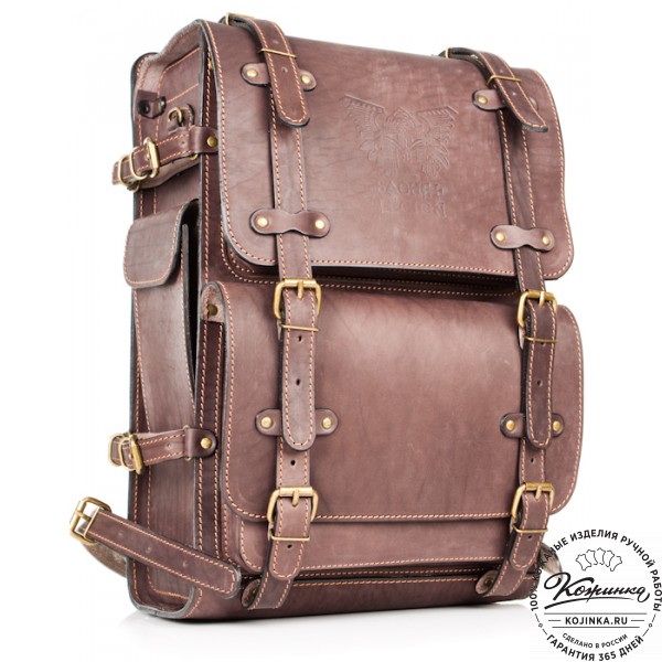 Мужской кожаный рюкзак "Легион" (коричневый). фото 1