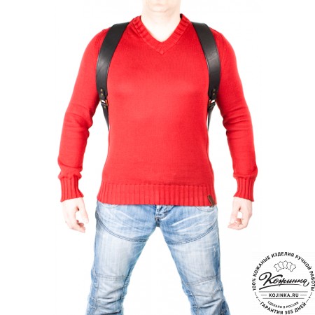 Мужской кожаный рюкзак "Легион" (чёрный)