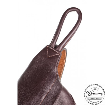 Кожаный рюкзак "Эль-Пасо" c карманом (коричневый)