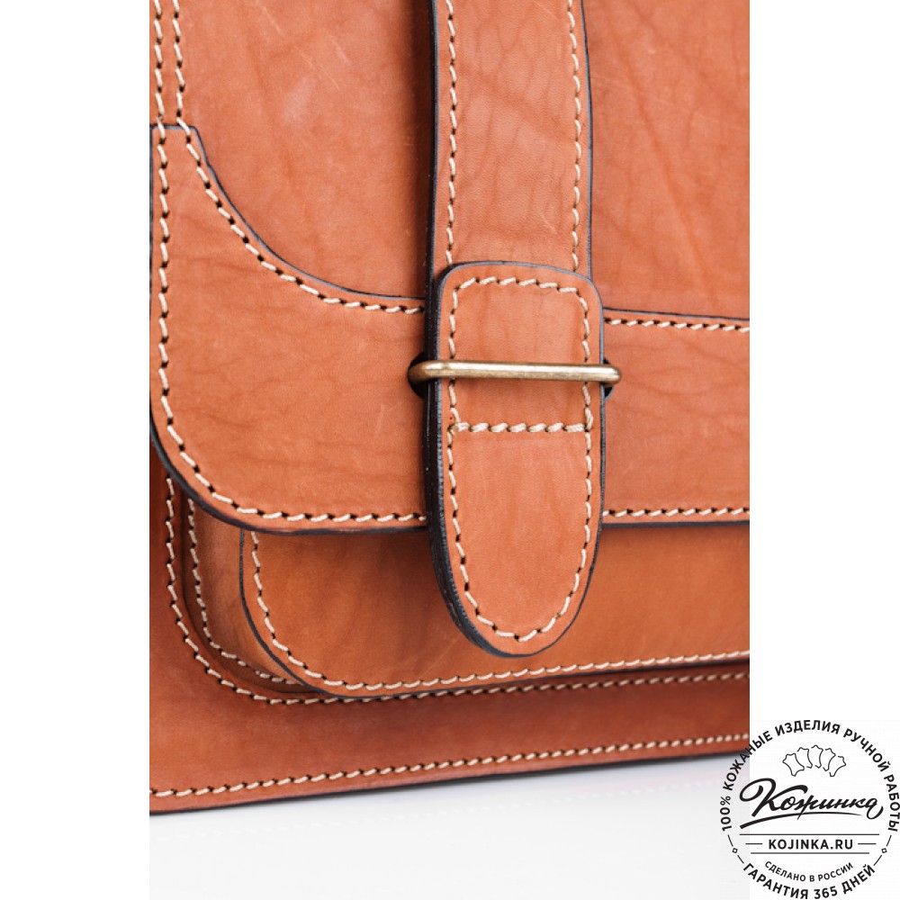 Кожаный портфель "Француз" (тёмно рыжий)