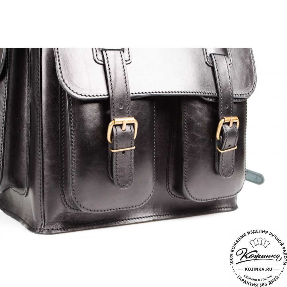 Кожаный рюкзак "Пехотинец" (чёрный)