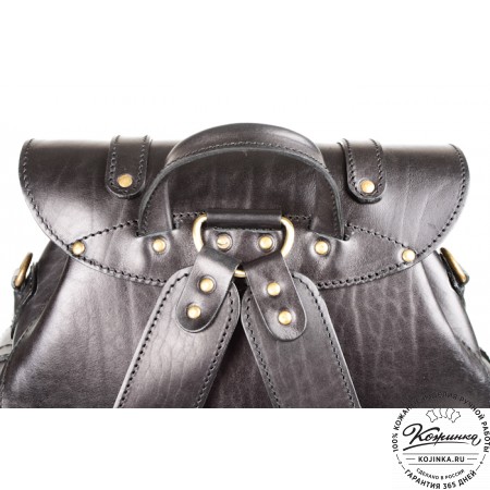 Кожаный рюкзак "Пехотинец" (чёрный)