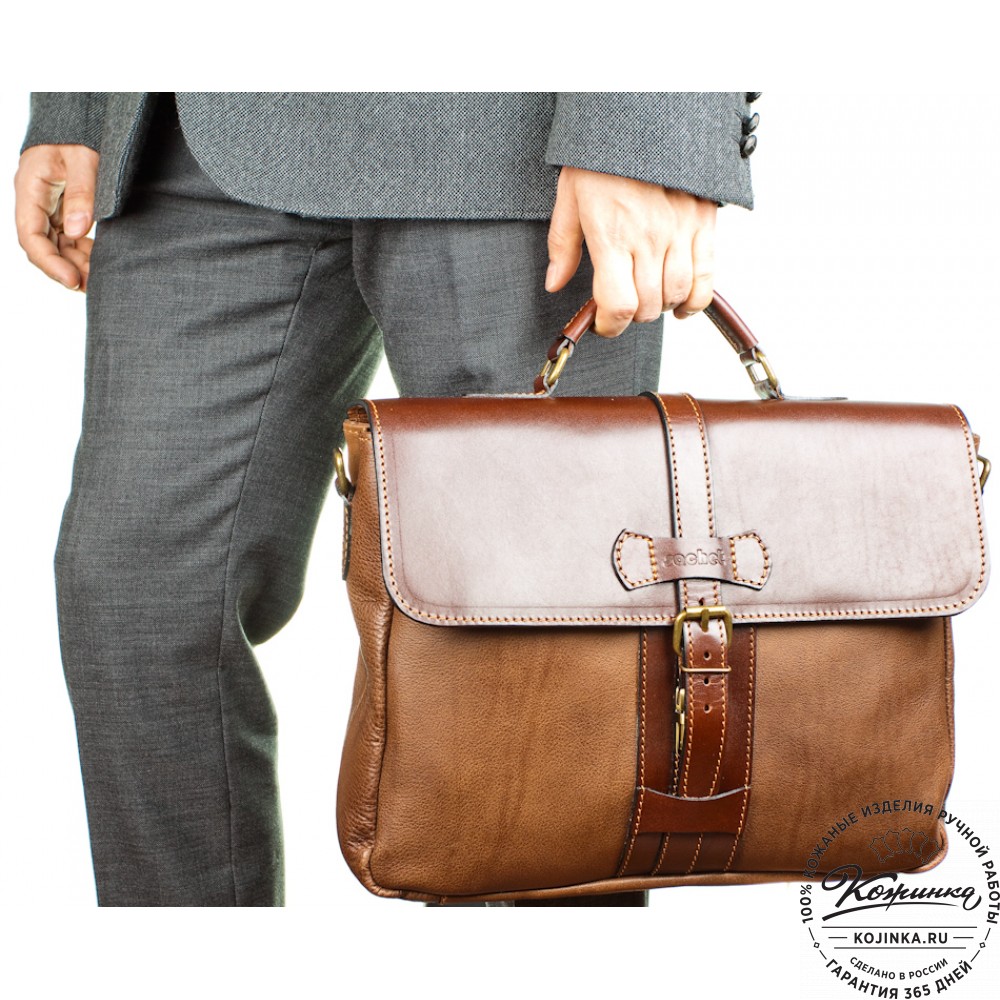 Кожаный портфель "Лайт" (коричневый)