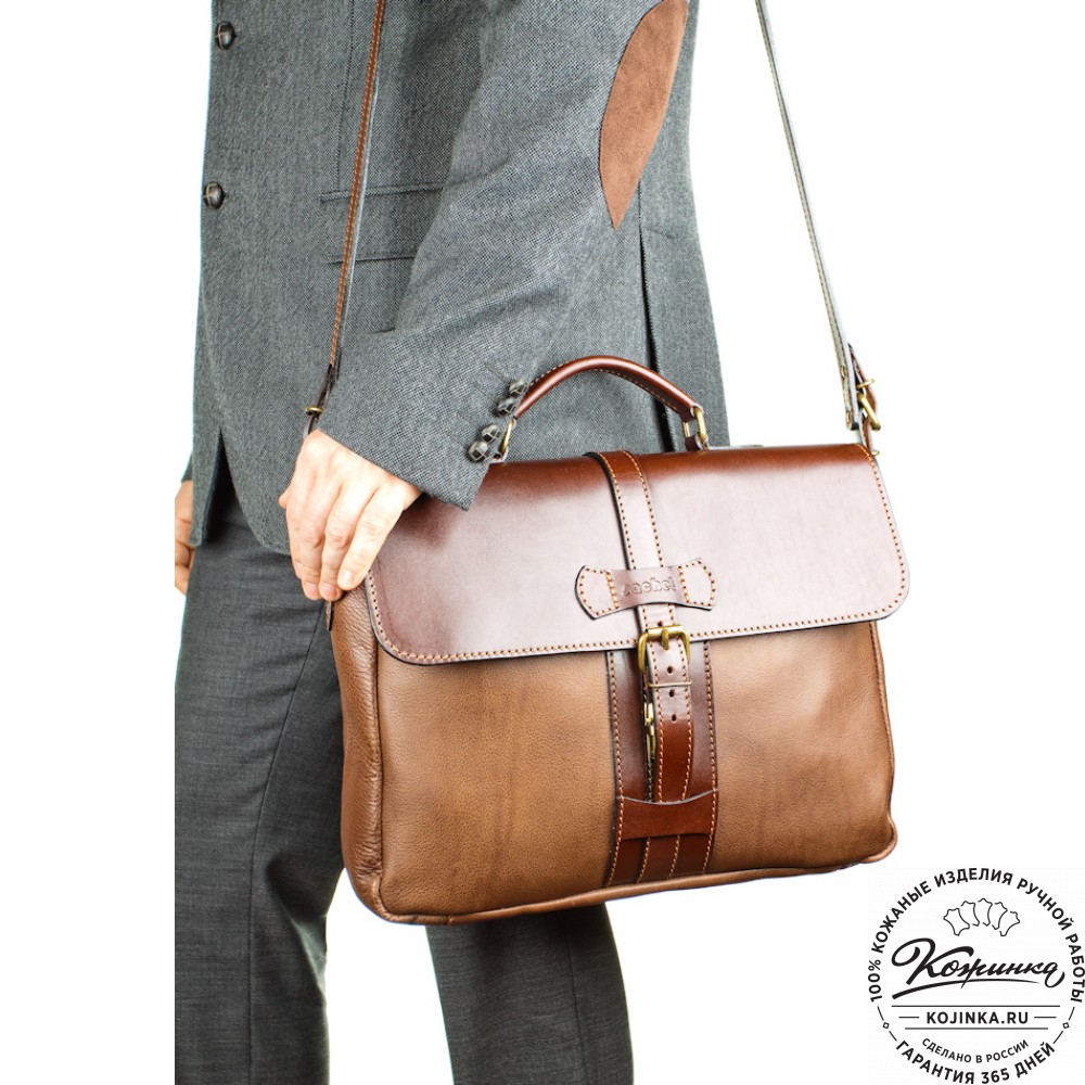 Кожаный портфель "Лайт" (коричневый)