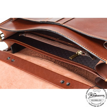 Мужской кожаный портфель "Премьер" (коричневый)