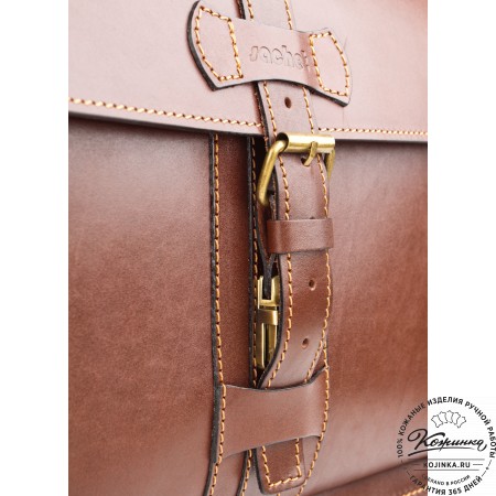 Мужской кожаный портфель "Премьер" (коричневый)