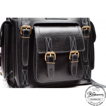Кожаный рюкзак "Кэмэл" (чёрный)