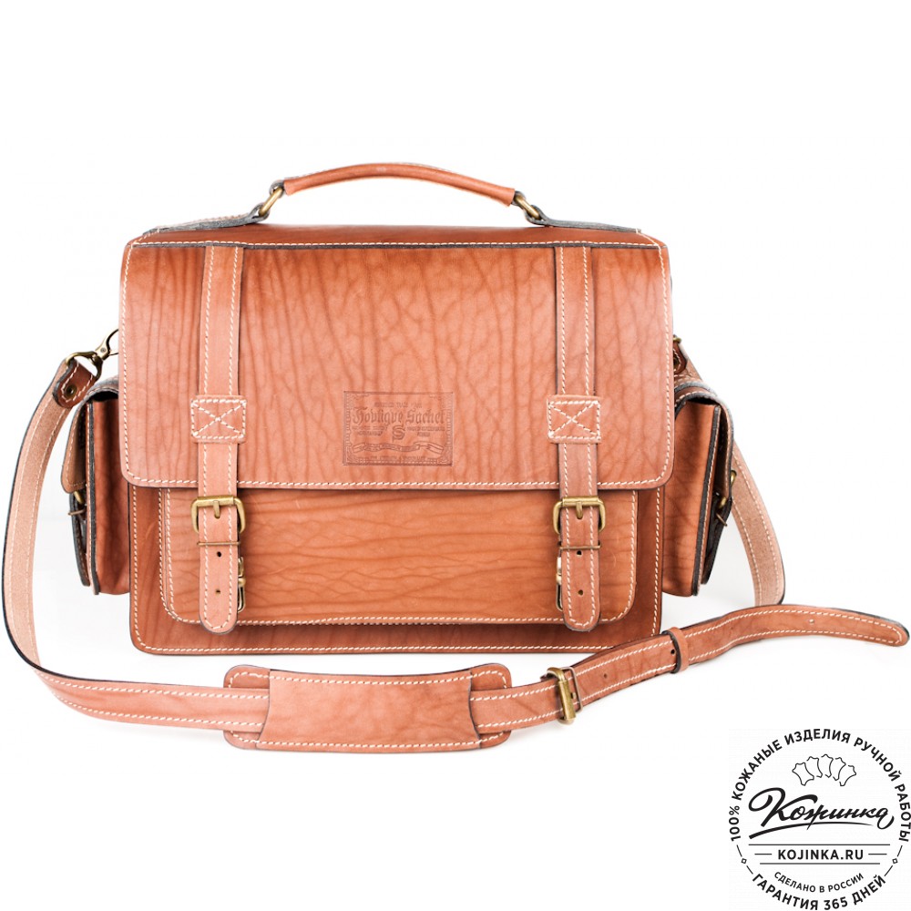 Кожаный портфель "Трансформер" (рыжий)